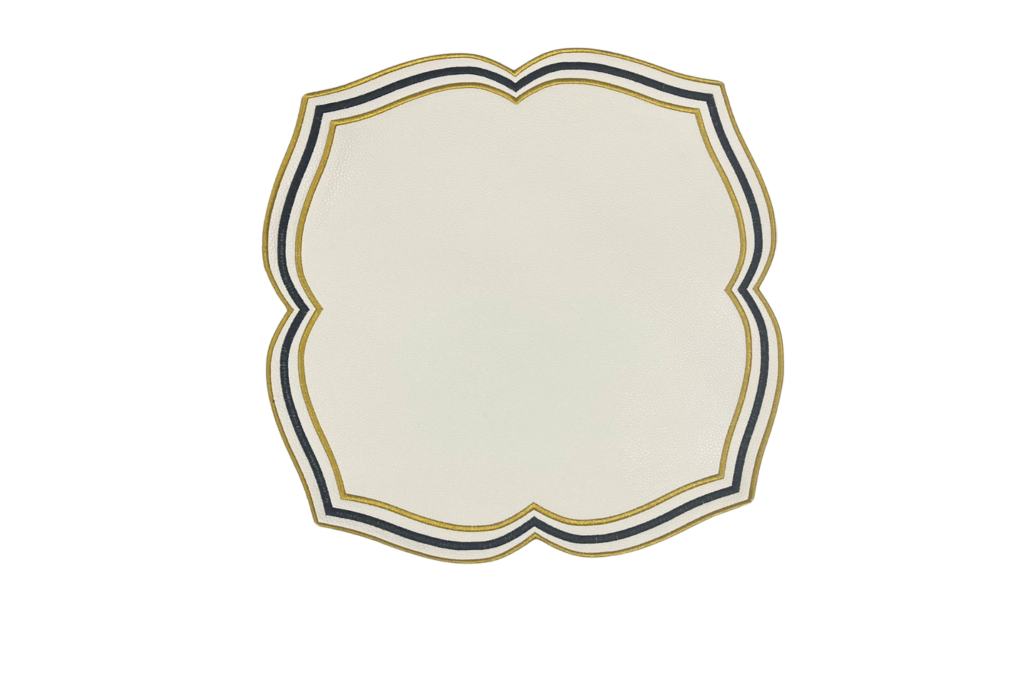 ZEAL WHITE BLACK GOLD FAUX LEATHER PLACEMAT
