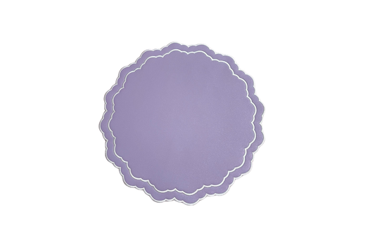 SCARLET PURPLE WHITE FAUX LEATHER PLACEMAT