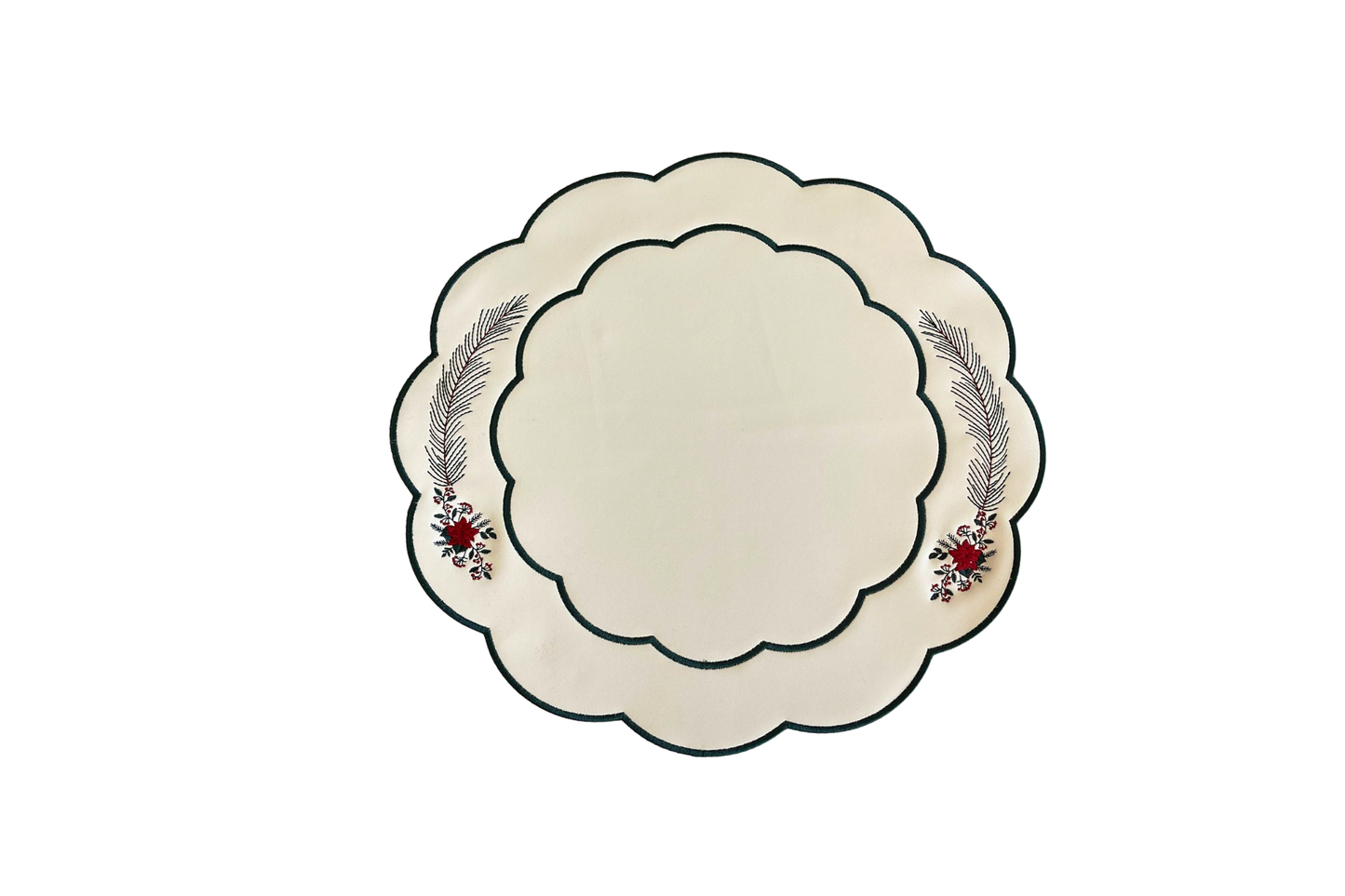 ZENITH WHITE POINSETTIA FAUX LEATHER PLACEMAT