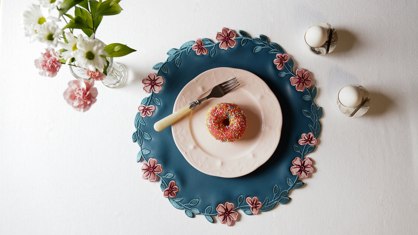 UNITY BLUE PINK FAUX LEATHER PLACEMAT