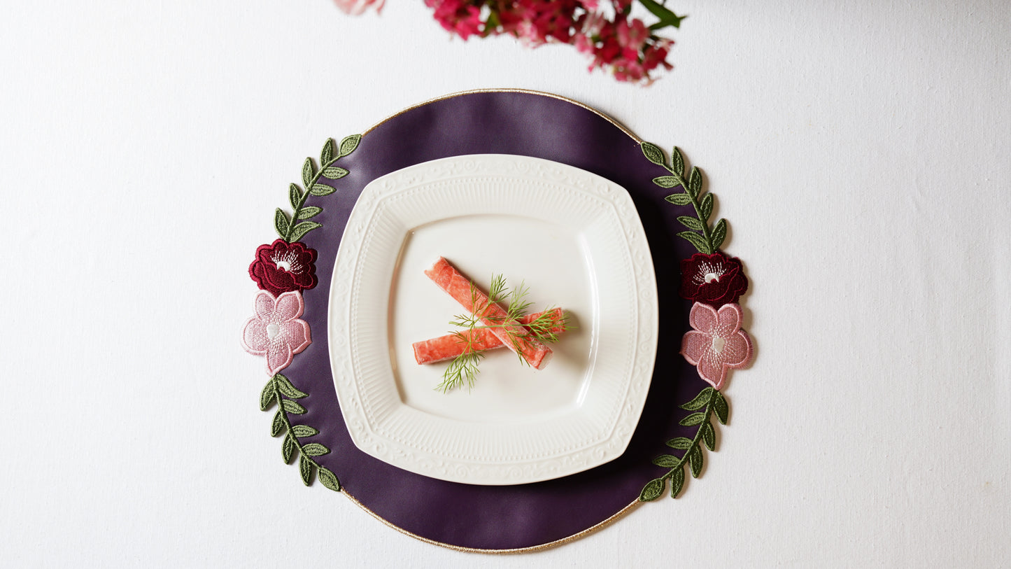 JASMINE PURPLE FAUX LEATHER PLACEMAT