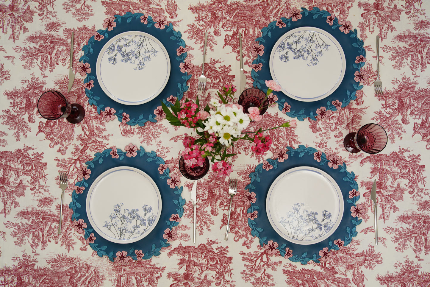 UNITY BLUE PINK FAUX LEATHER PLACEMAT