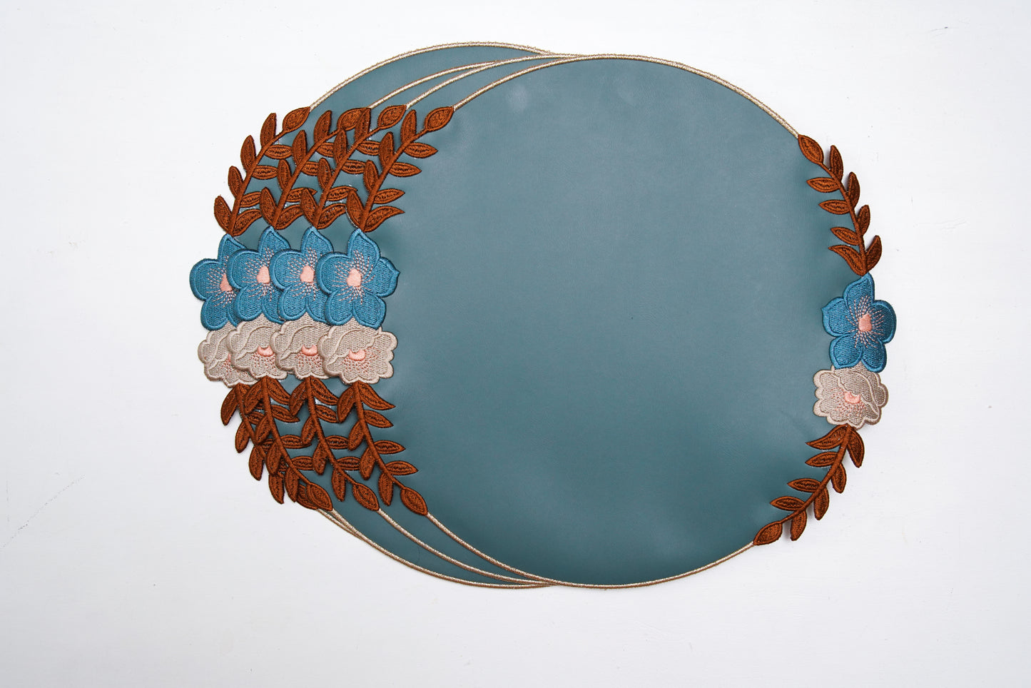 JASMINE BLUE FAUX LEATHER PLACEMAT