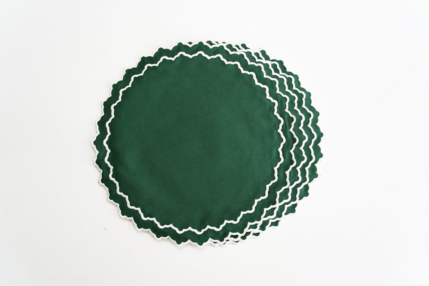 HAZEL GREEN WHITE FABRIC PLACEMAT