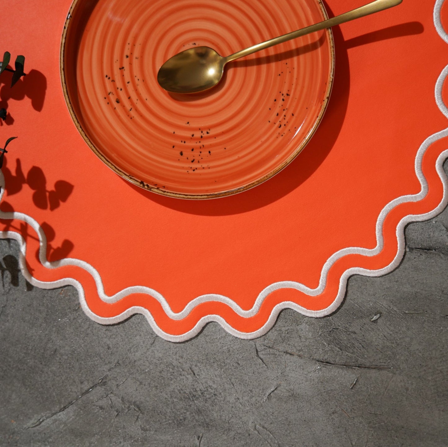 SOLACE ORANGE FAUX LEATHER PLACEMAT