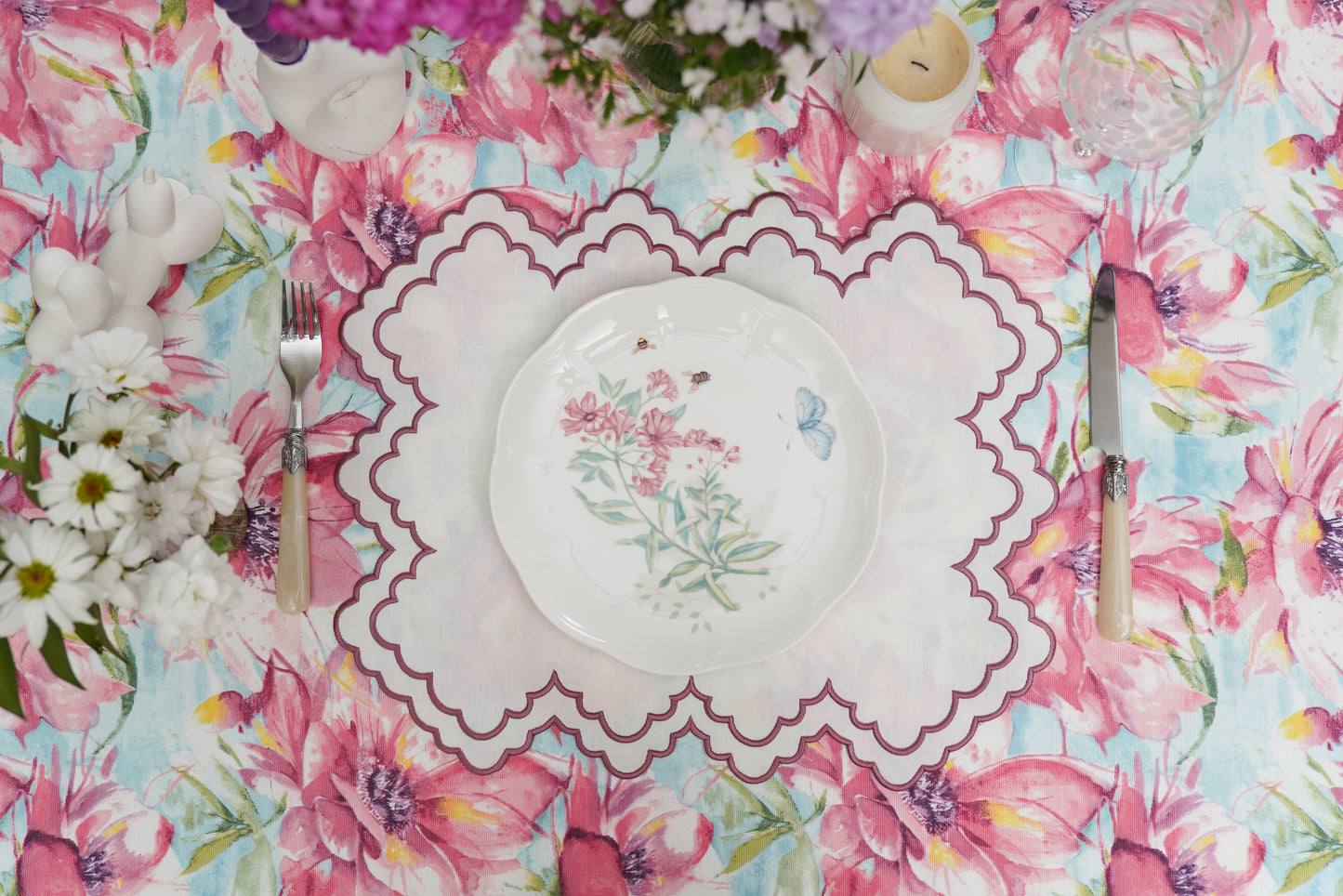 IVY PINK TRIM FABRIC PLACEMAT