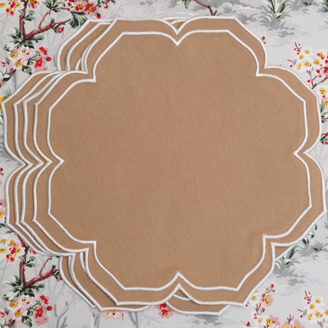 Decorative brown paper with floral pattern in the background