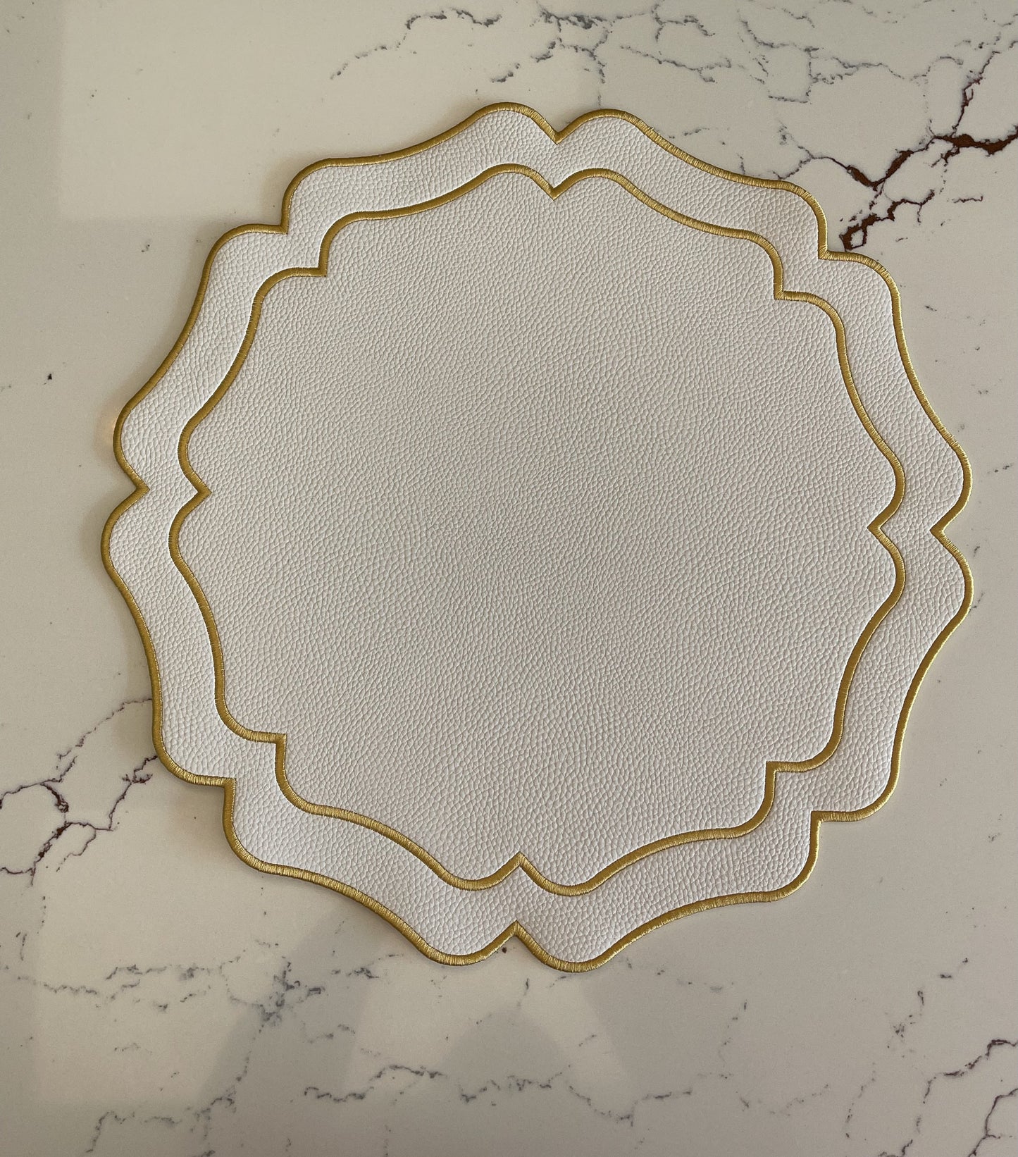 VISTA IVORY FAUX LEATHER PLACEMAT