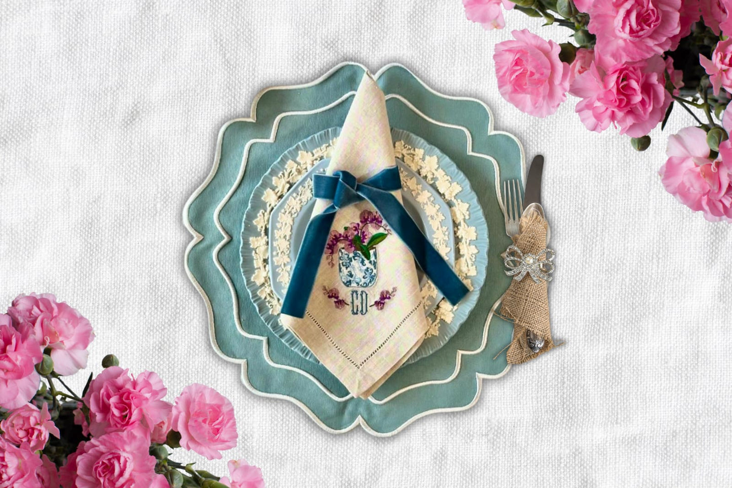 THRIVE BLUE FABRIC PLACEMAT
