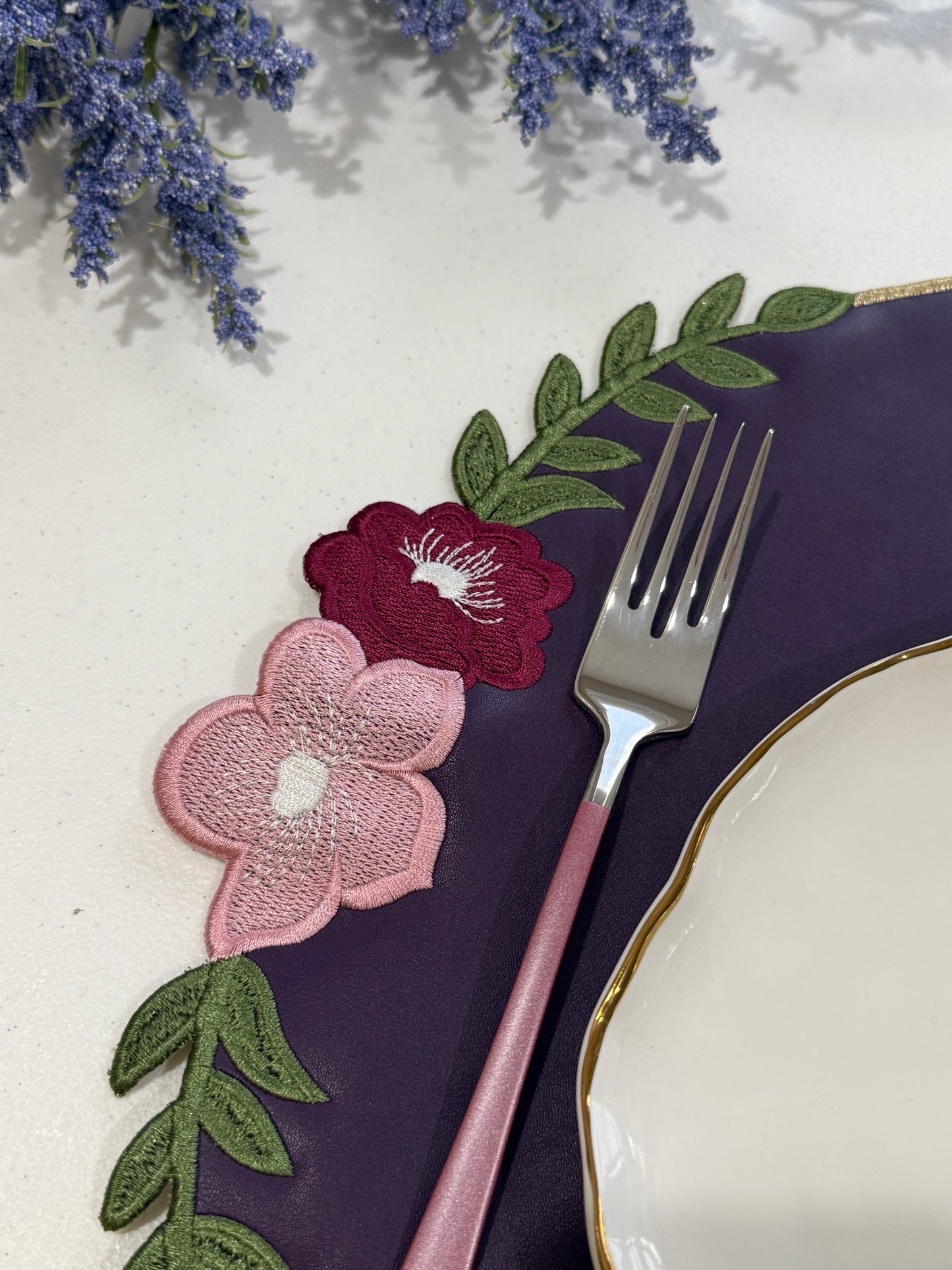 JASMINE PURPLE FAUX LEATHER PLACEMAT