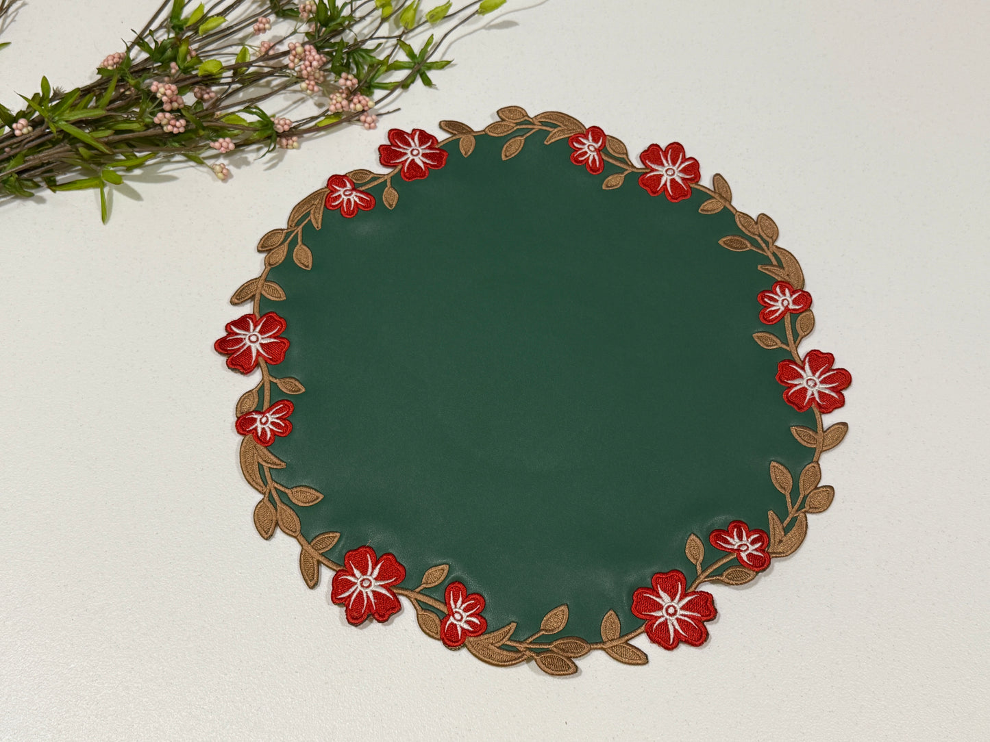 UNITY DARK GREEN LEATHER PLACEMAT