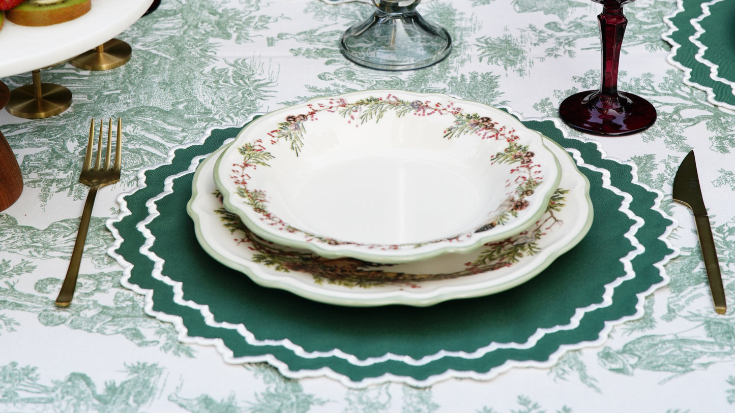 HAZEL GREEN WHITE FABRIC PLACEMAT