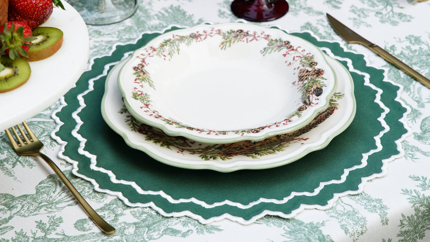 HAZEL GREEN WHITE FABRIC PLACEMAT
