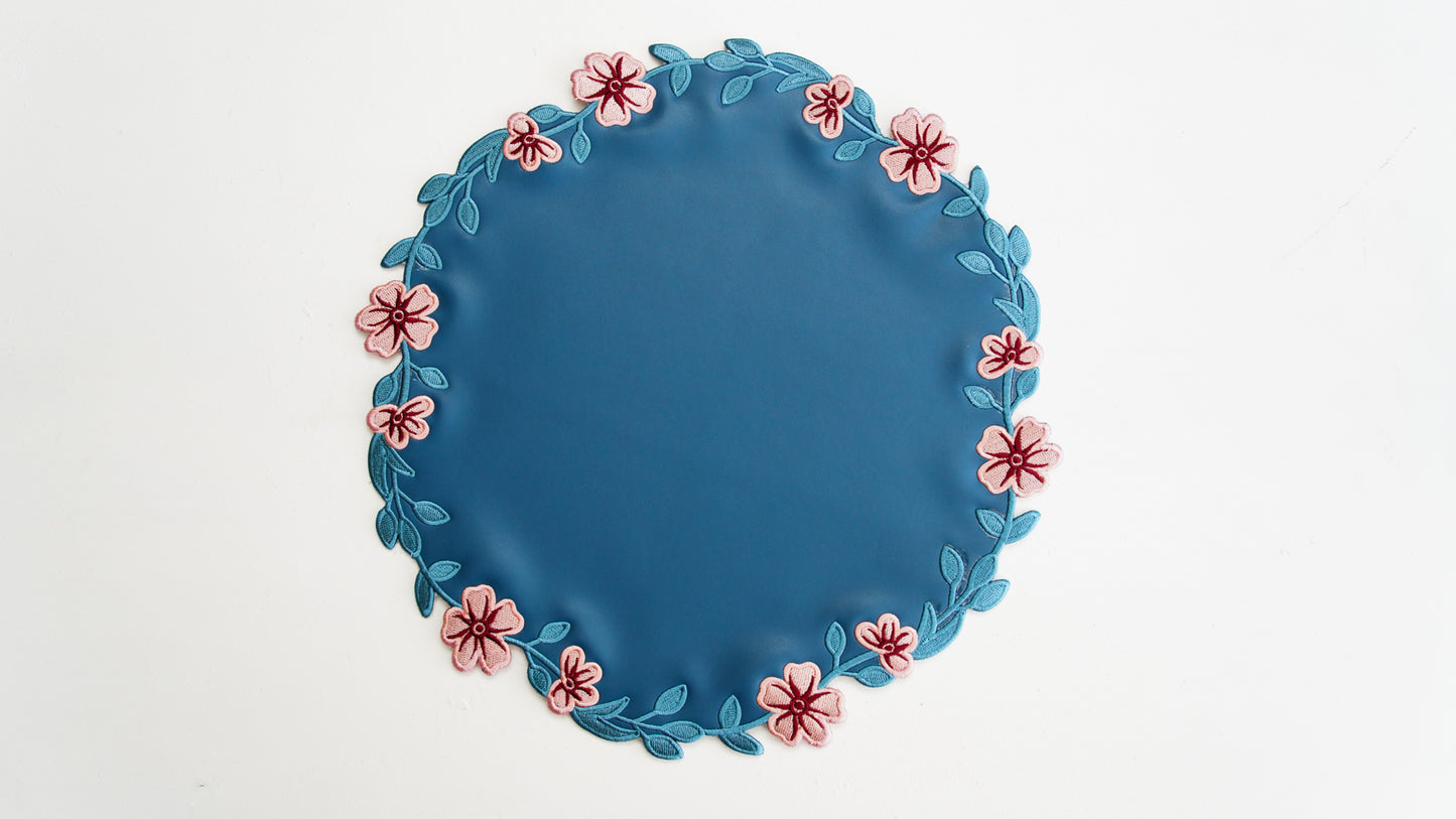 UNITY BLUE PINK FAUX LEATHER PLACEMAT