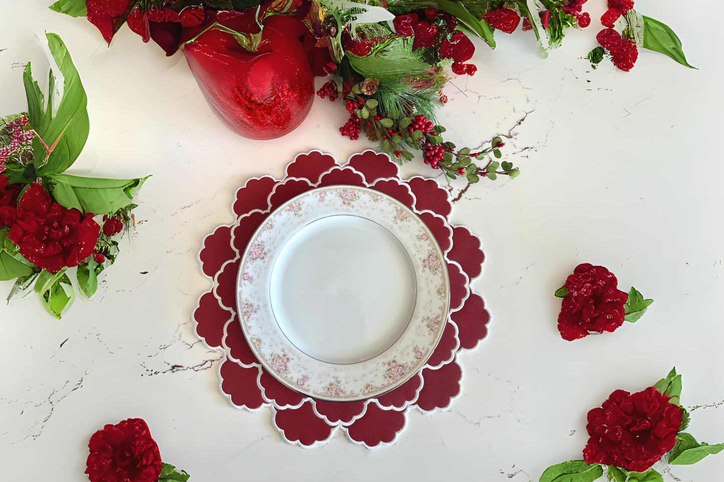 TIMELESS RED FAUX LEATHER PLACEMAT