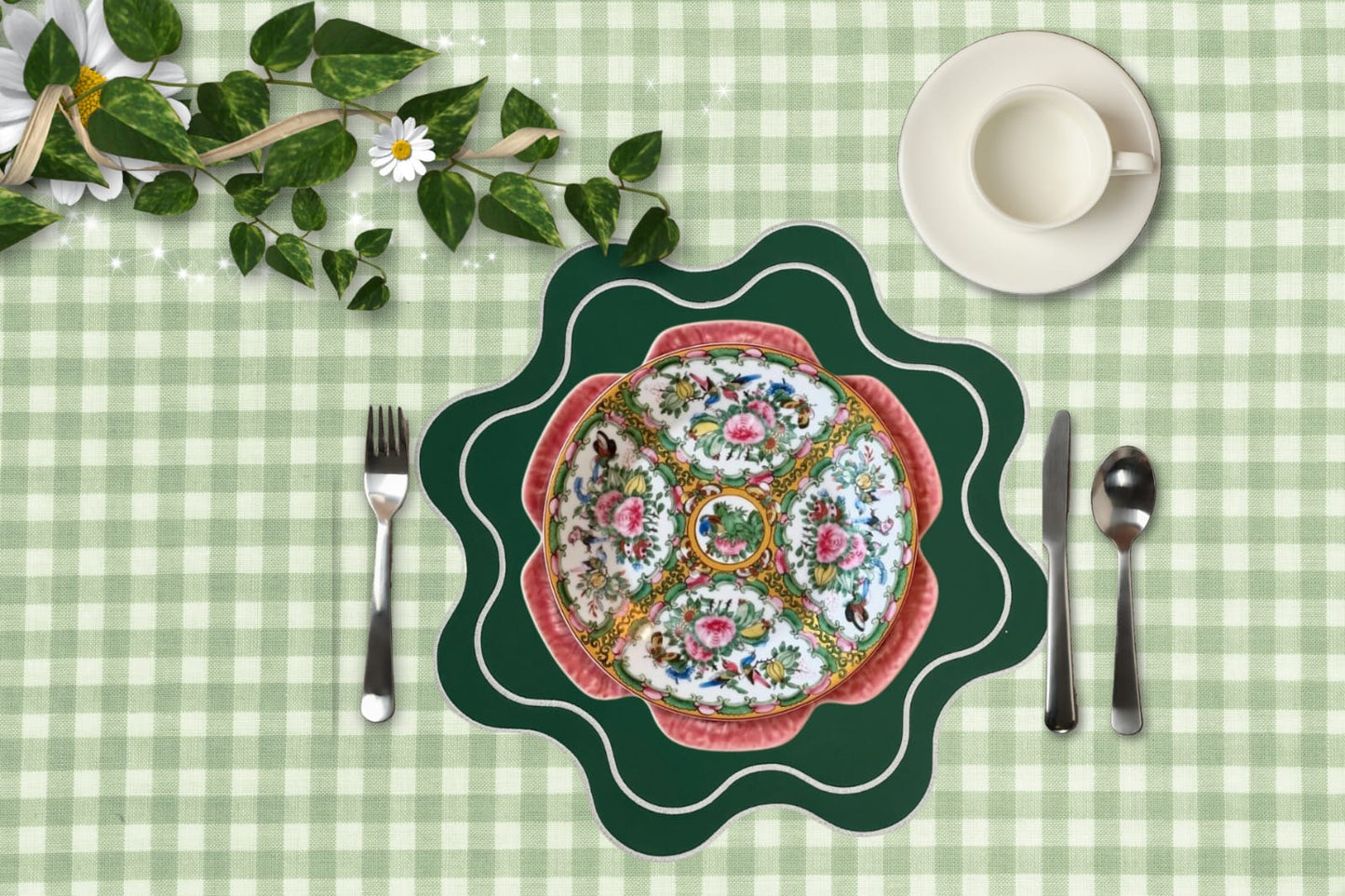 HAVEN GREEN FAUX LEATHER PLACEMAT