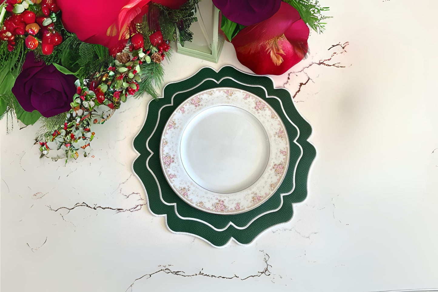 VISTA GREEN FAUX LEATHER PLACEMAT