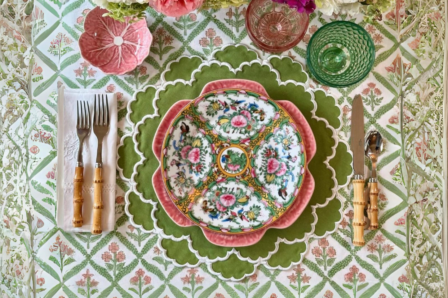 CRESSIDA GREEN FABRIC PLACEMAT