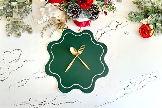 HAVEN GREEN FAUX LEATHER PLACEMAT