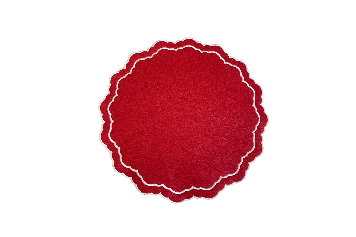 SCARLET RED FAUX LEATHER PLACEMAT