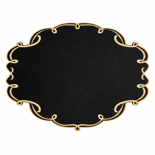 CELESTIA BLACK FAUX LEATHER PLACEMAT (SET OF 4)