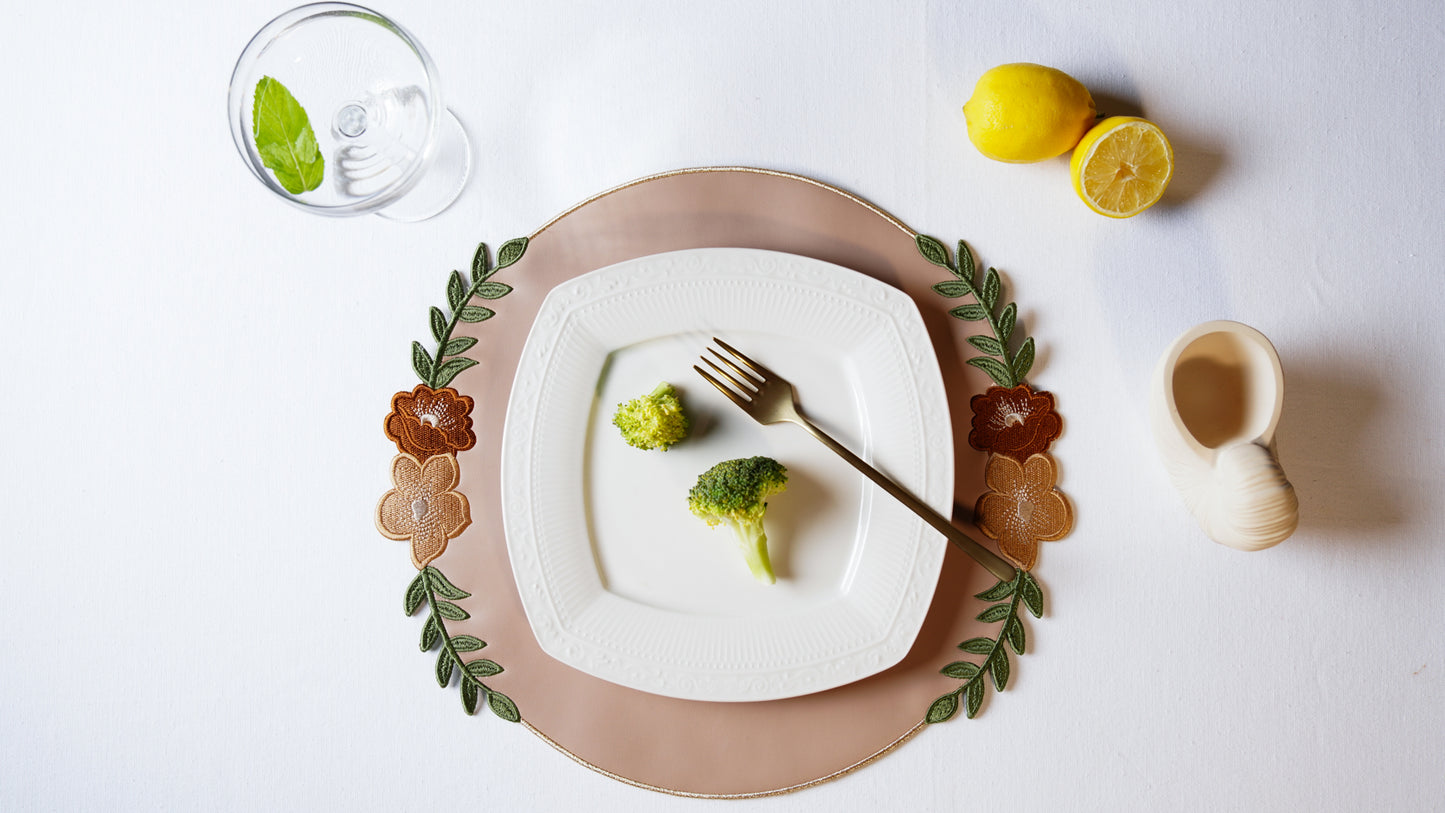 JASMINE BEIGE FAUX LEATHER PLACEMAT