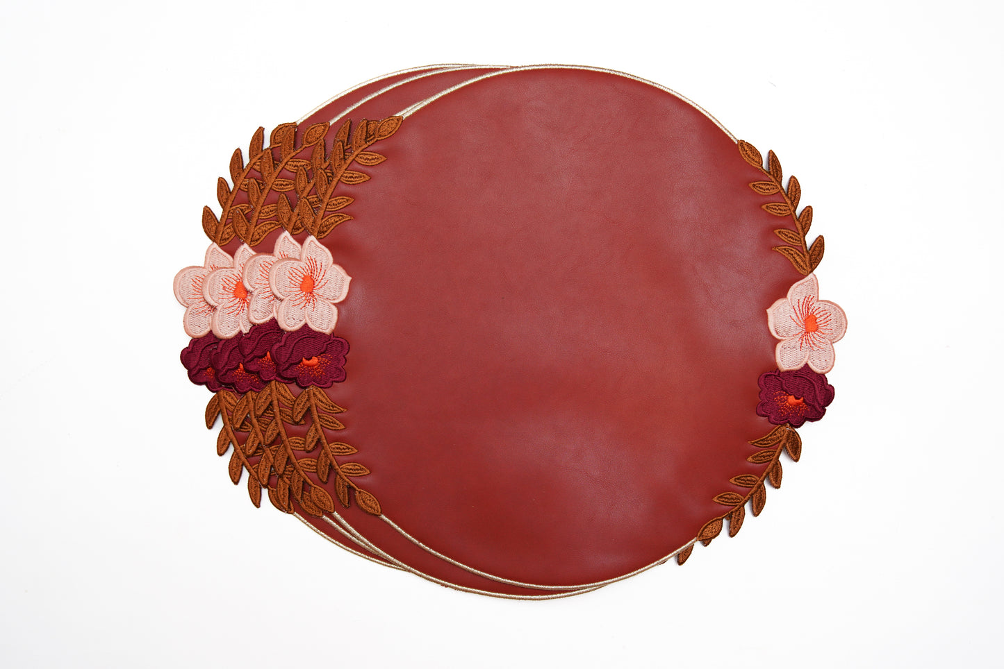 JASMINE DARK ORANGE FAUX LEATHER PLACEMAT