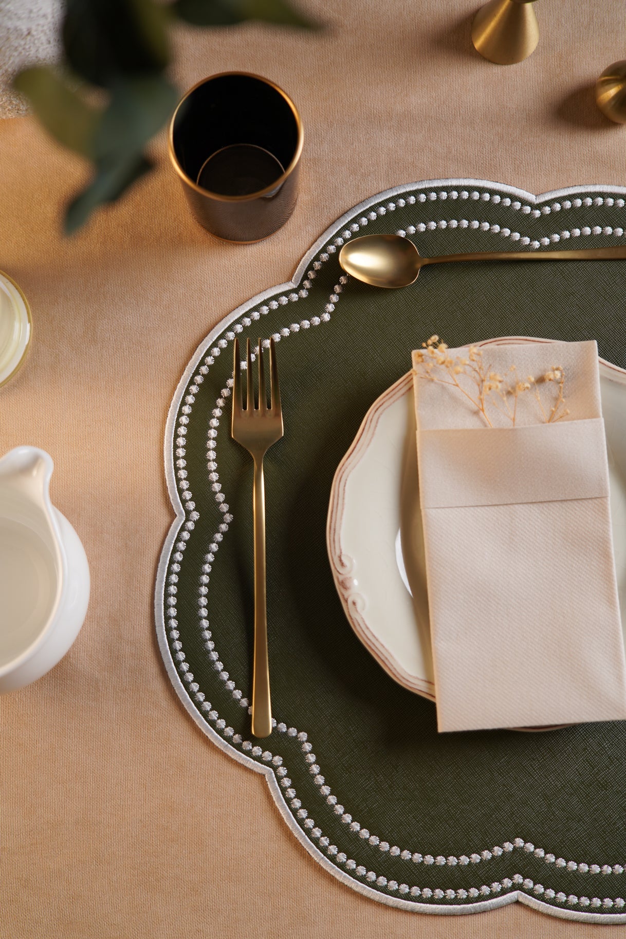 NURTURE GREEN FAUX LEATHER PLACEMAT