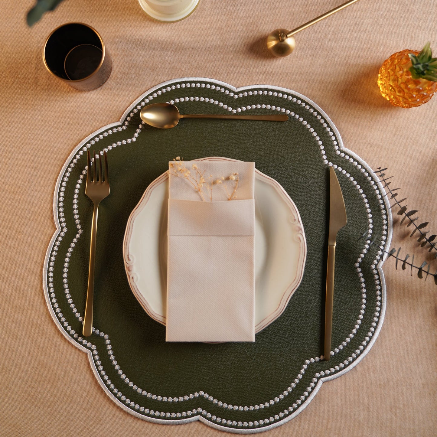 NURTURE GREEN FAUX LEATHER PLACEMAT