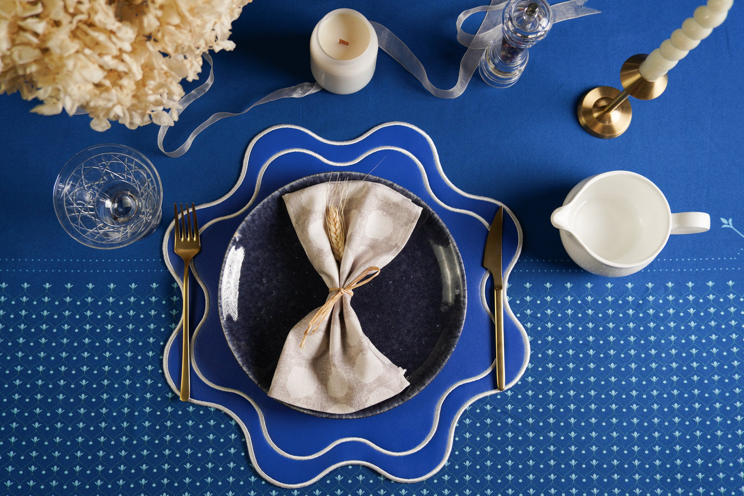 HAVEN BLUE FAUX LEATHER PLACEMAT