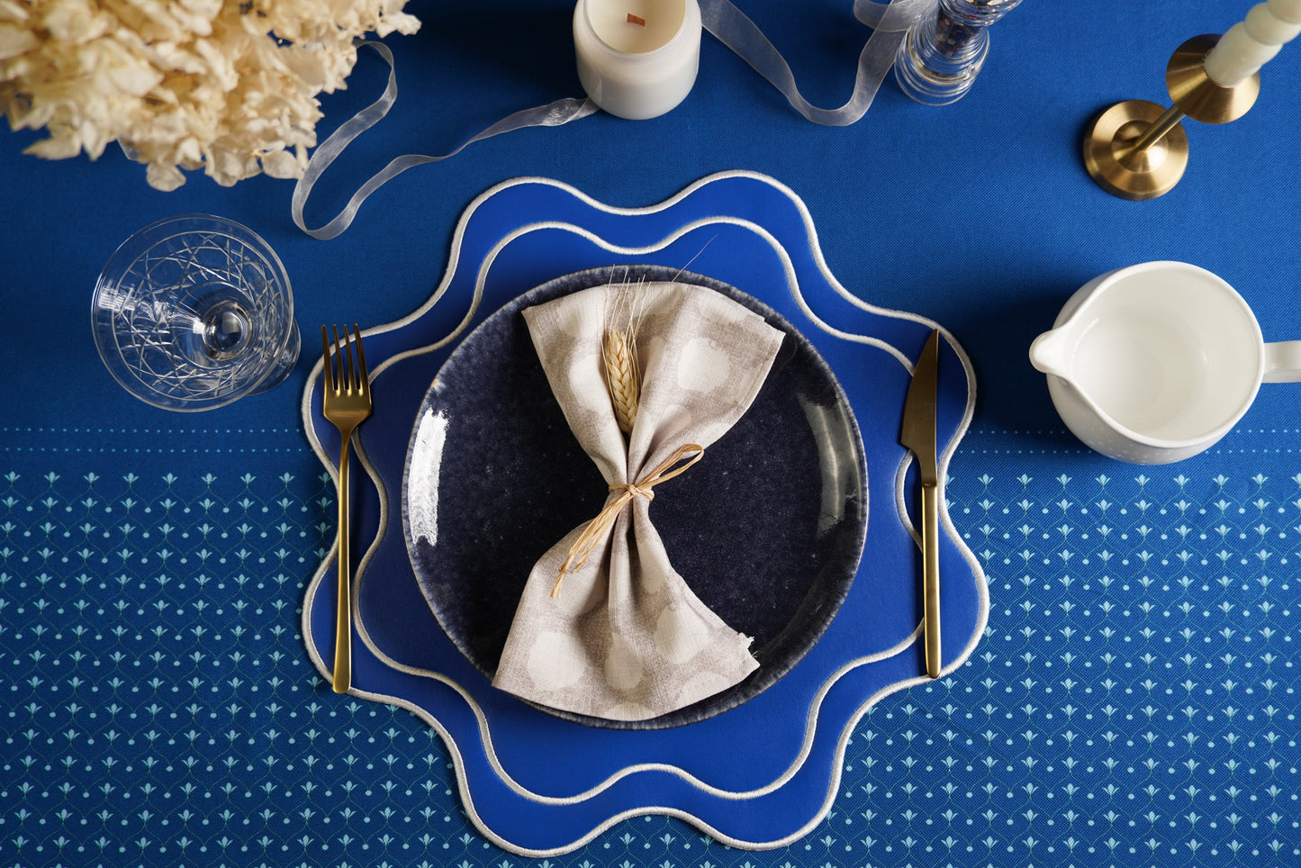 HAVEN BLUE FAUX LEATHER PLACEMAT