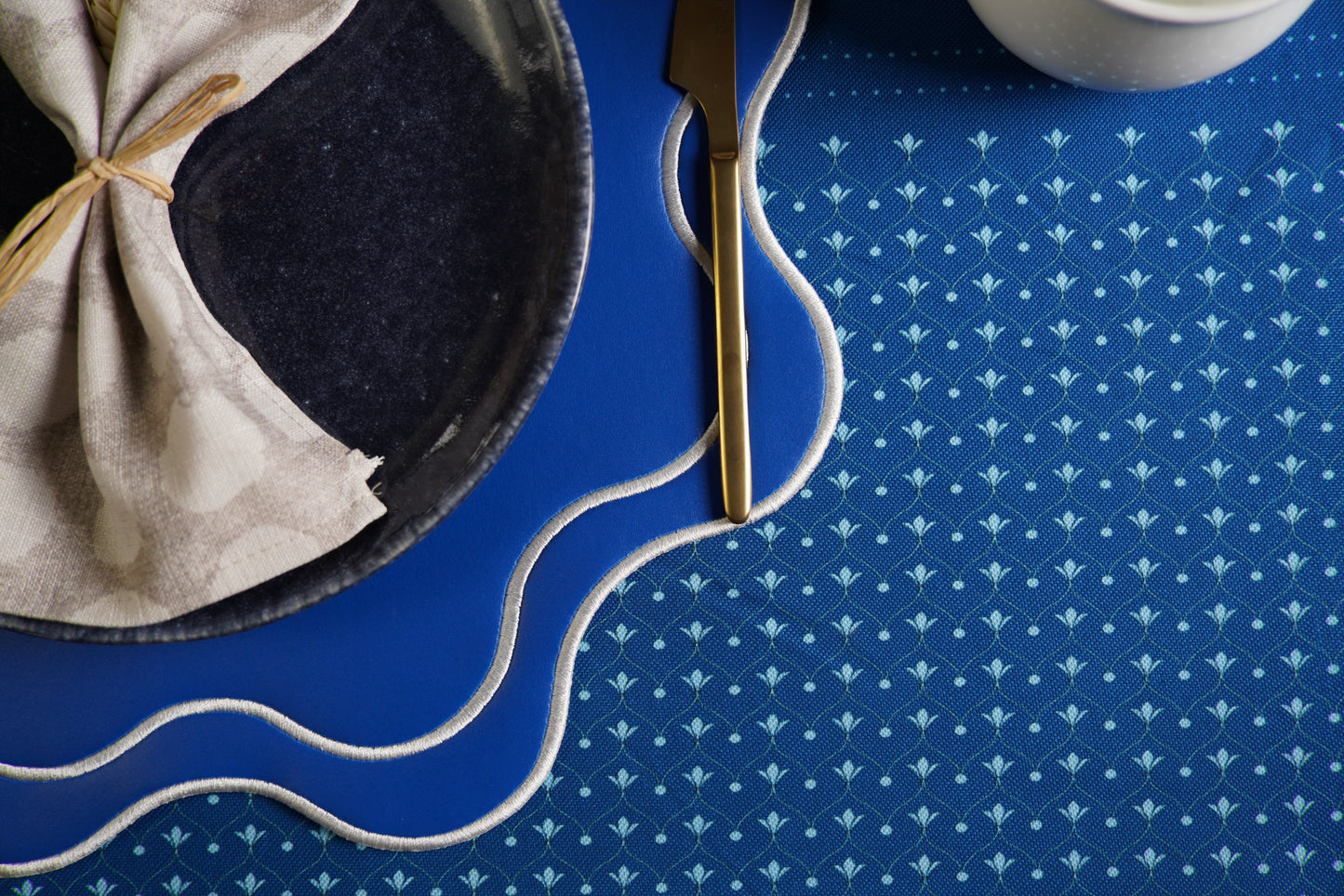 HAVEN BLUE FAUX LEATHER PLACEMAT