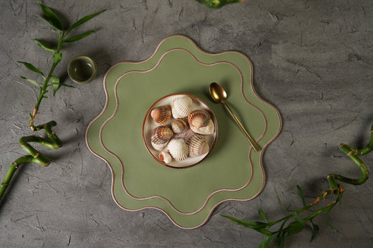 HAVEN LIGHT GREEN FAUX LEATHER PLACEMAT