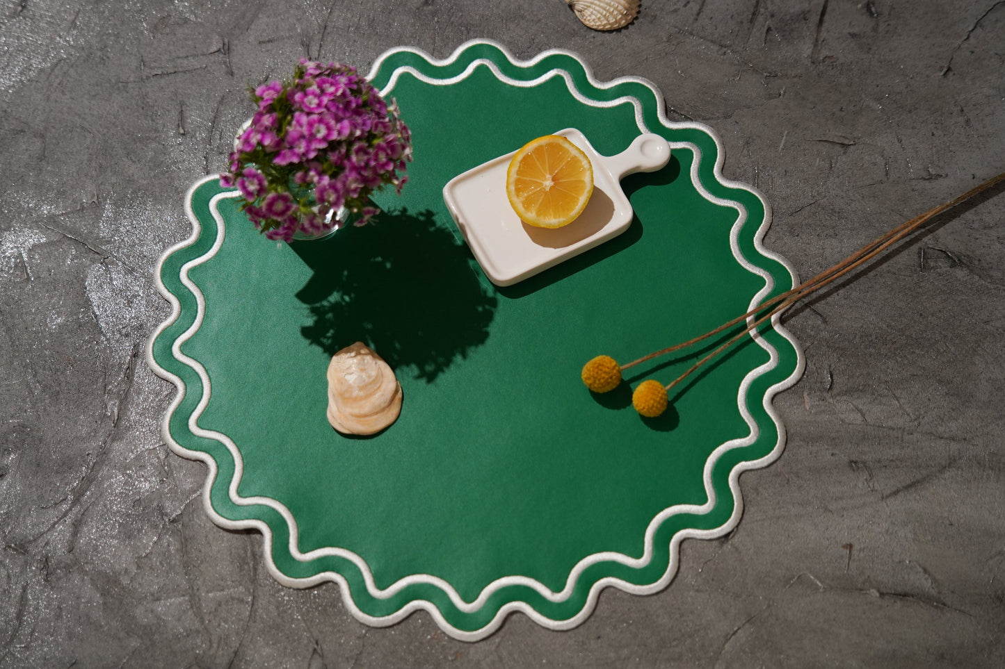 SOLACE GREEN FAUX LEATHER PLACEMAT