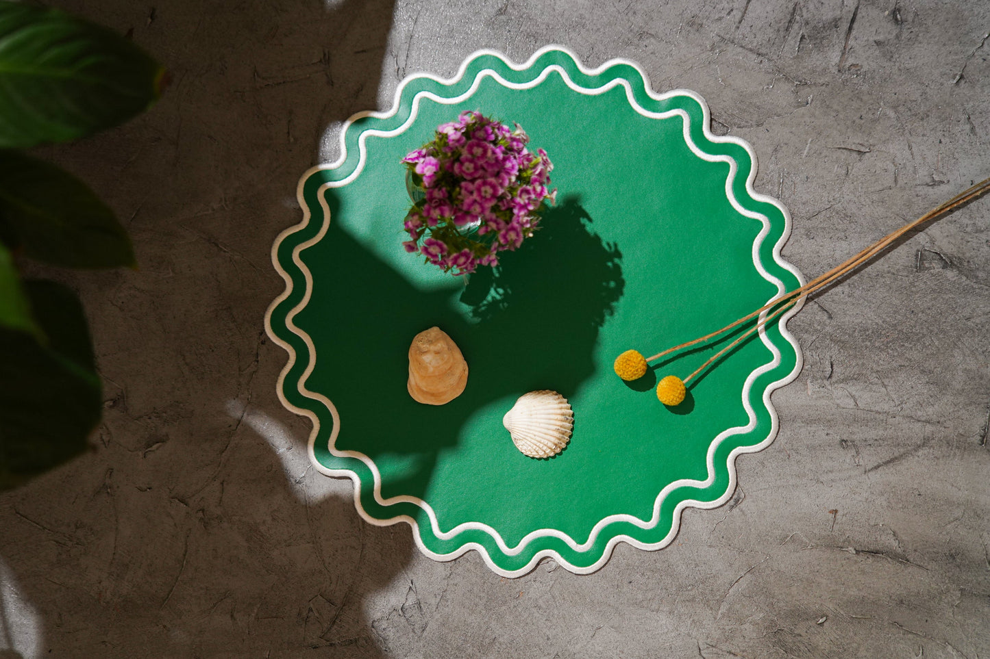 SOLACE GREEN FAUX LEATHER PLACEMAT