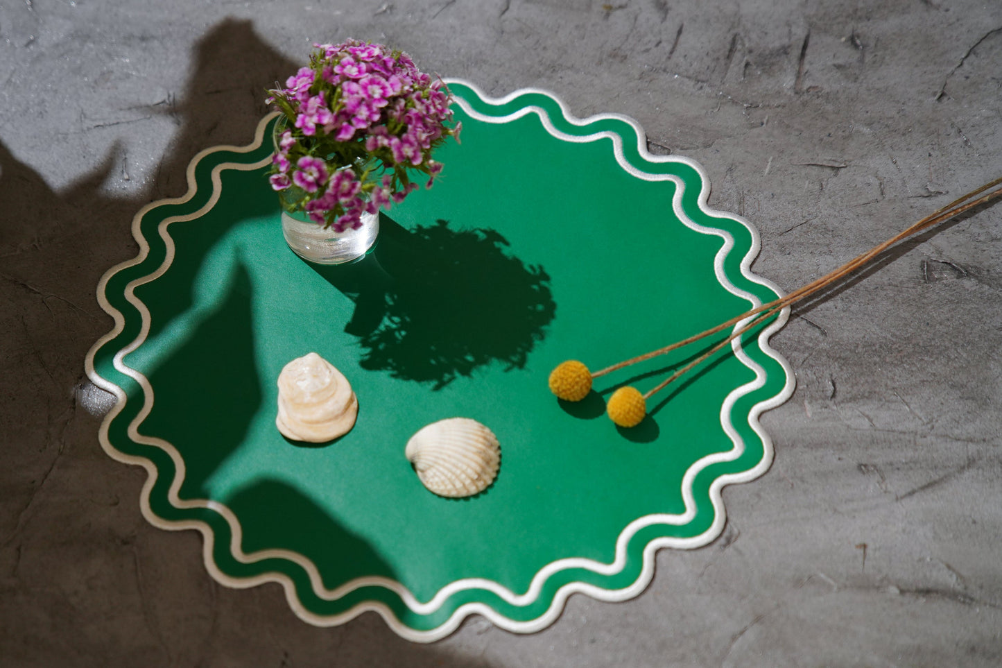 SOLACE GREEN FAUX LEATHER PLACEMAT