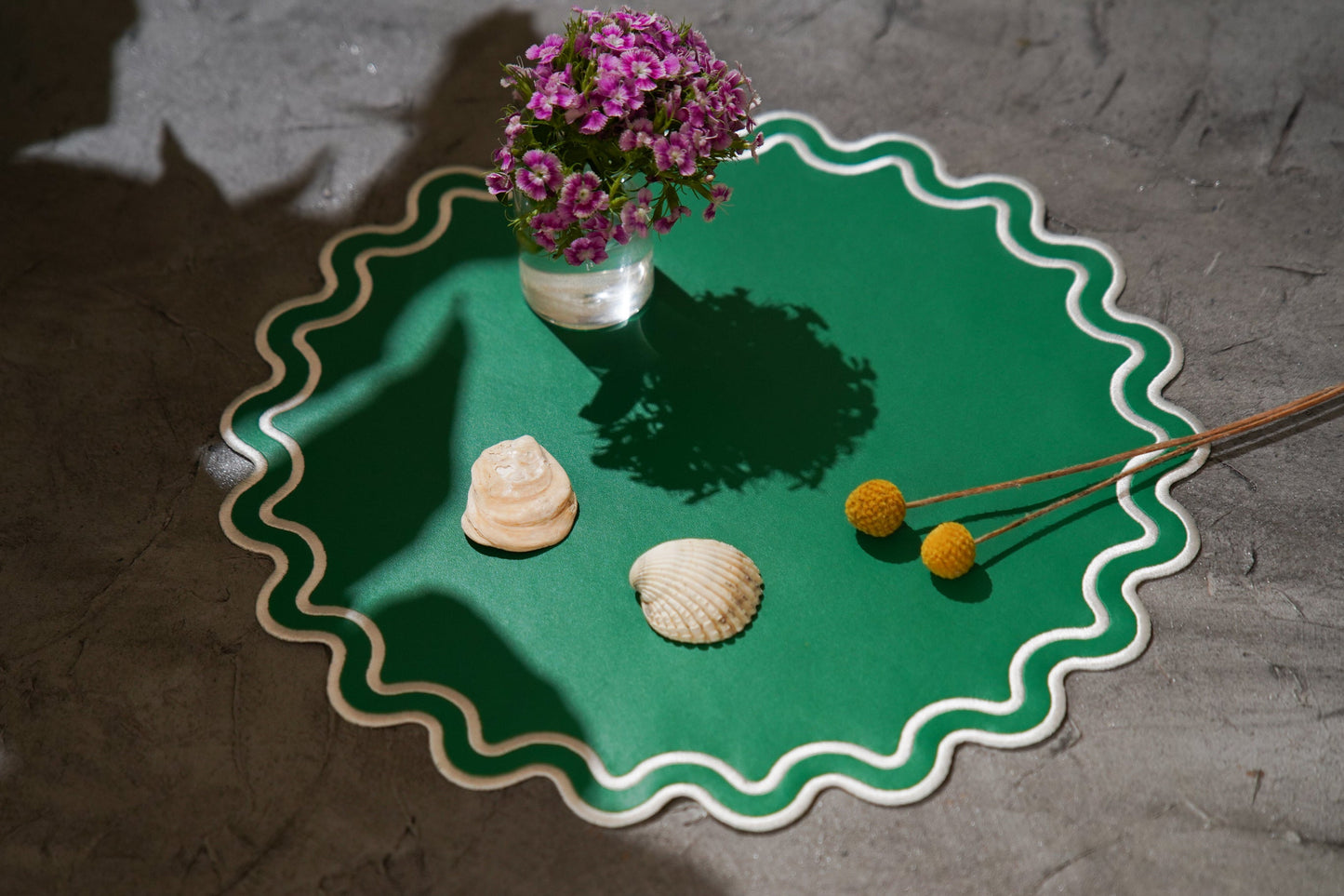 SOLACE GREEN FAUX LEATHER PLACEMAT