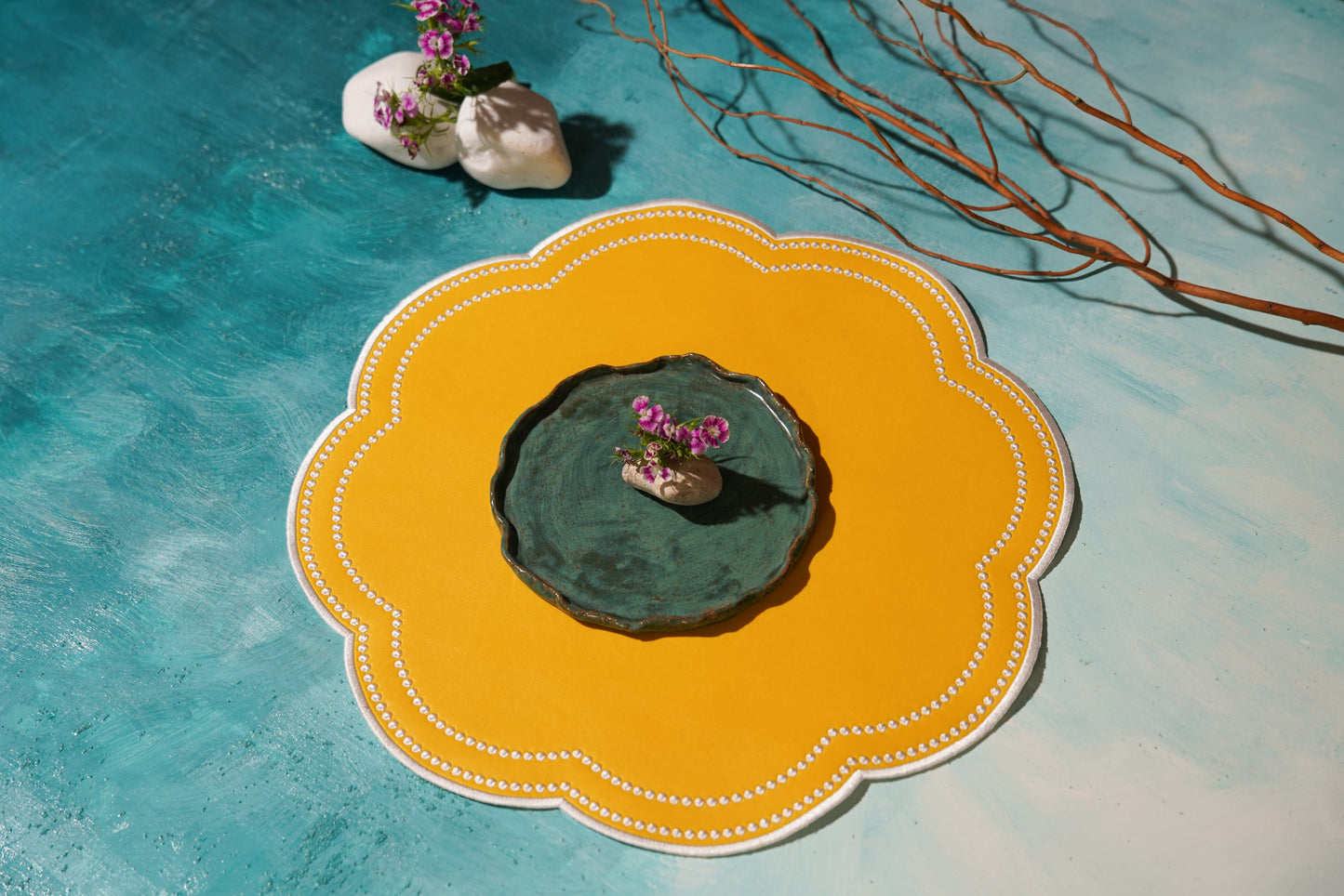 NURTURE YELLOW FAUX LEATHER PLACEMAT