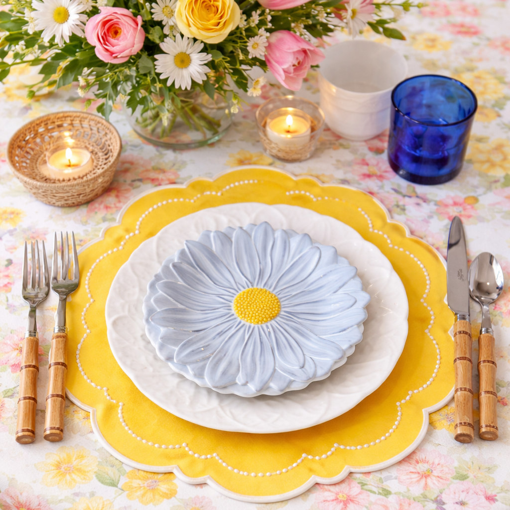 VELORA YELLOW FABRIC PLACEMAT (SET OF 4)