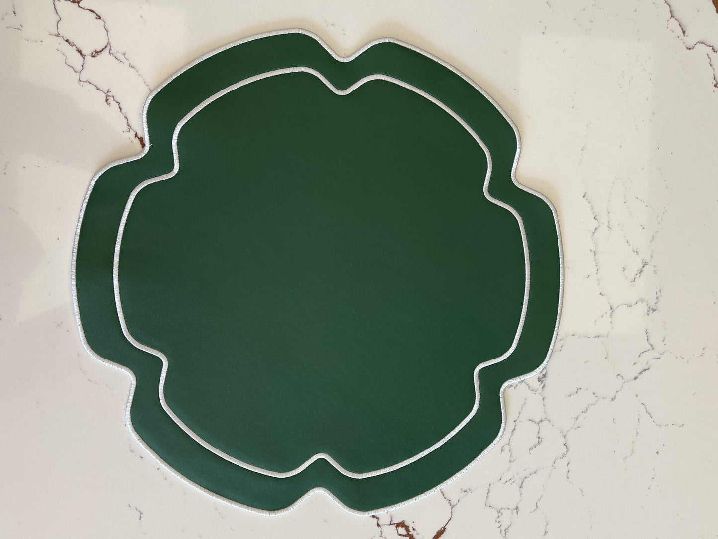 CABBAGE GREEN FAUX LEATHER PLACEMAT