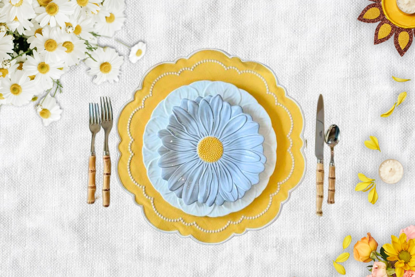 VELORA YELLOW FABRIC PLACEMAT