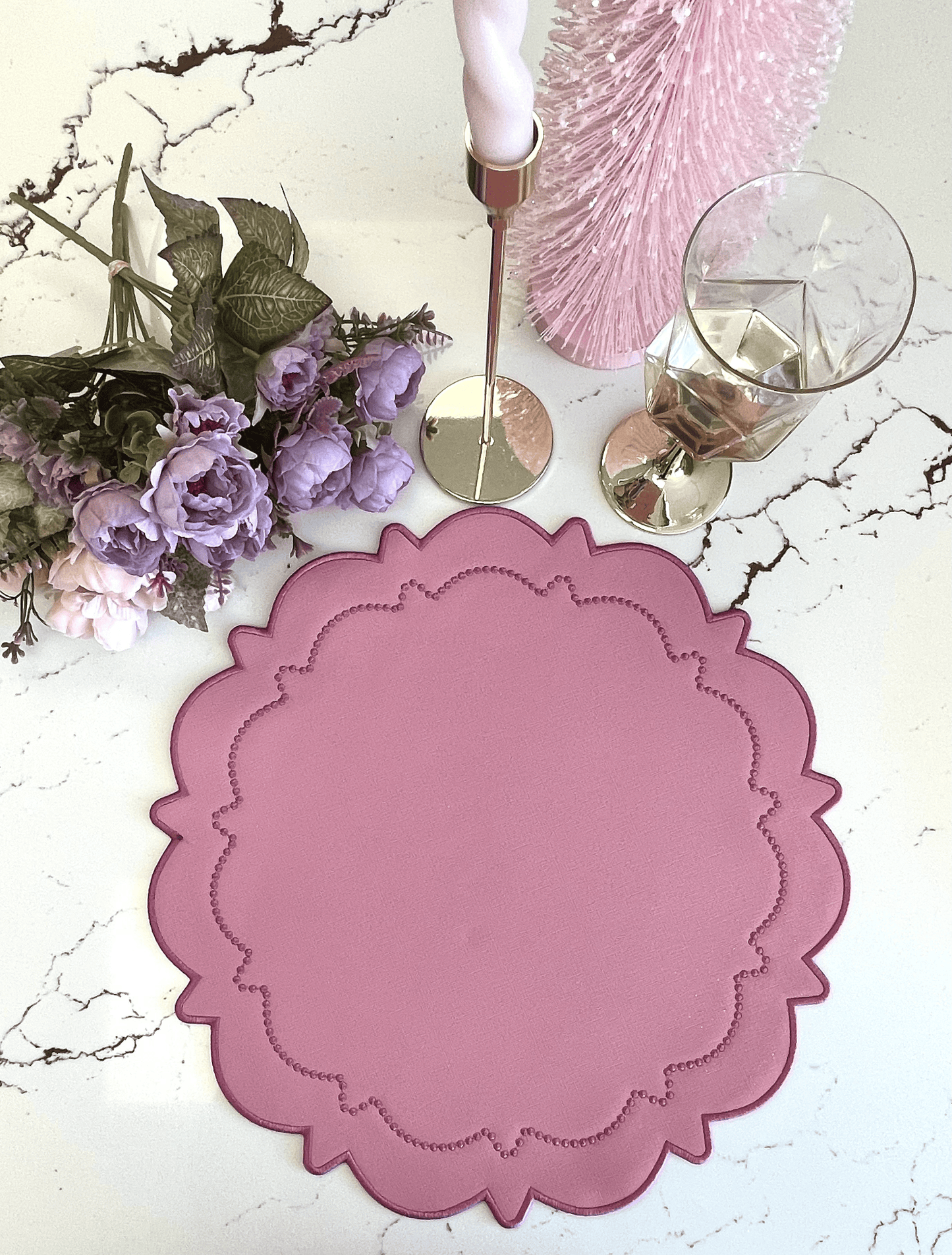 SOLSTICE PINK DARK PINK FAUX LEATHER PLACEMAT