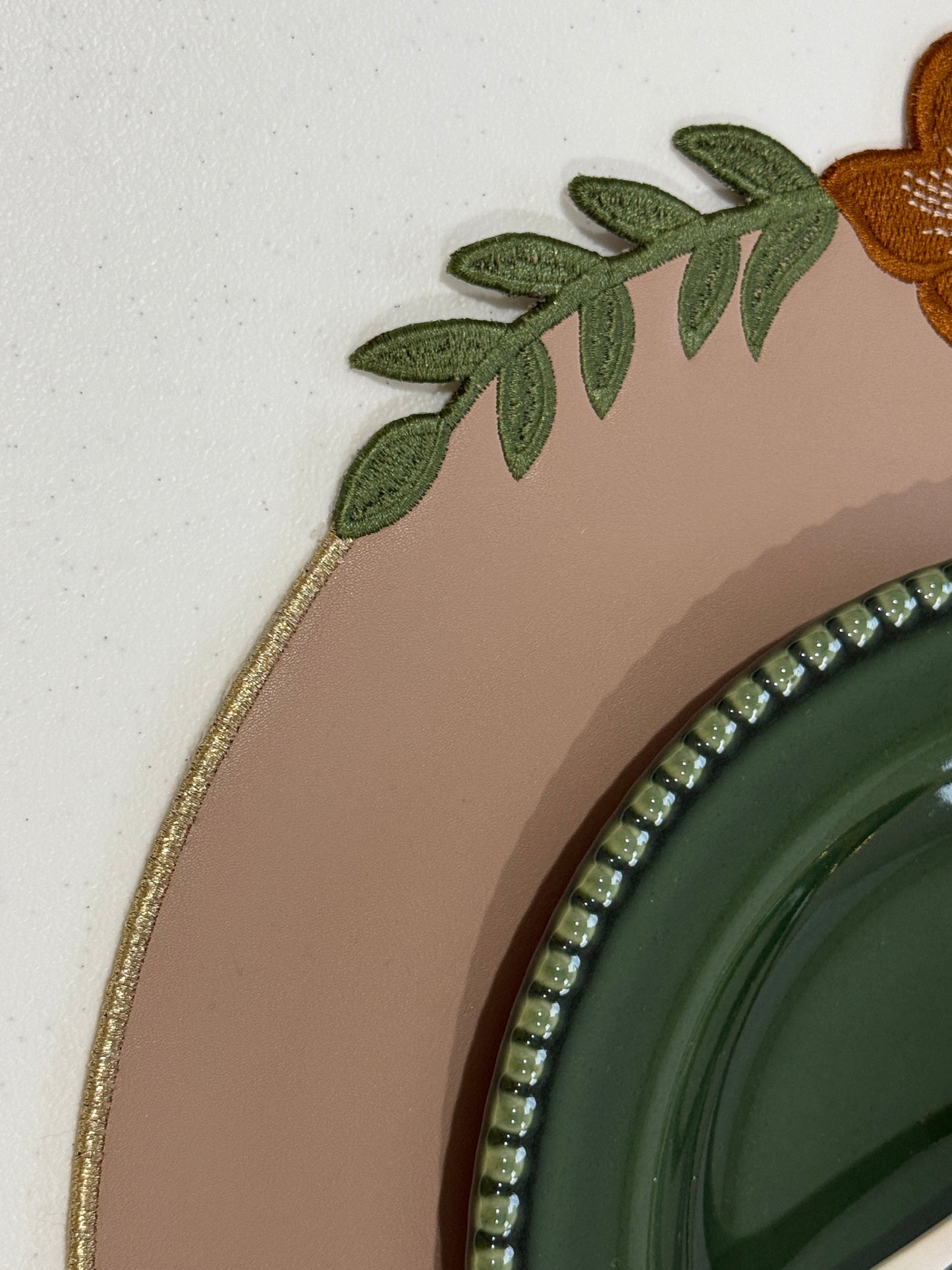 JASMINE BEIGE FAUX LEATHER PLACEMAT