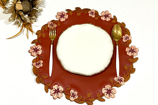 UNITY DARK ORANGE FAUX LEATHER PLACEMAT