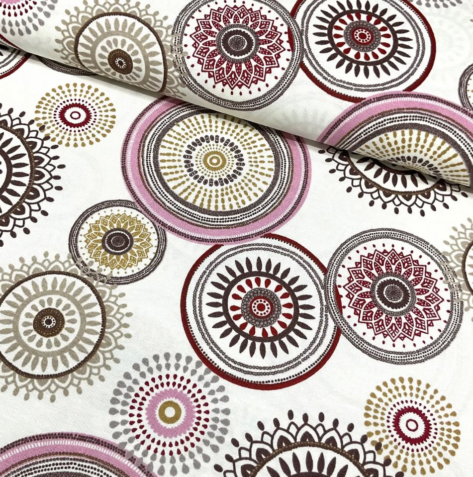 MANDARA PINK & WHITE RECTANGLE TABLECLOTH