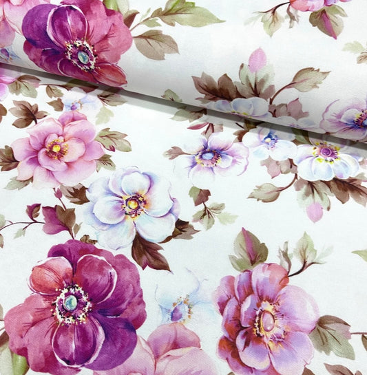 OPULENT PINK FLORAL RECTANGLE TABLECLOTH