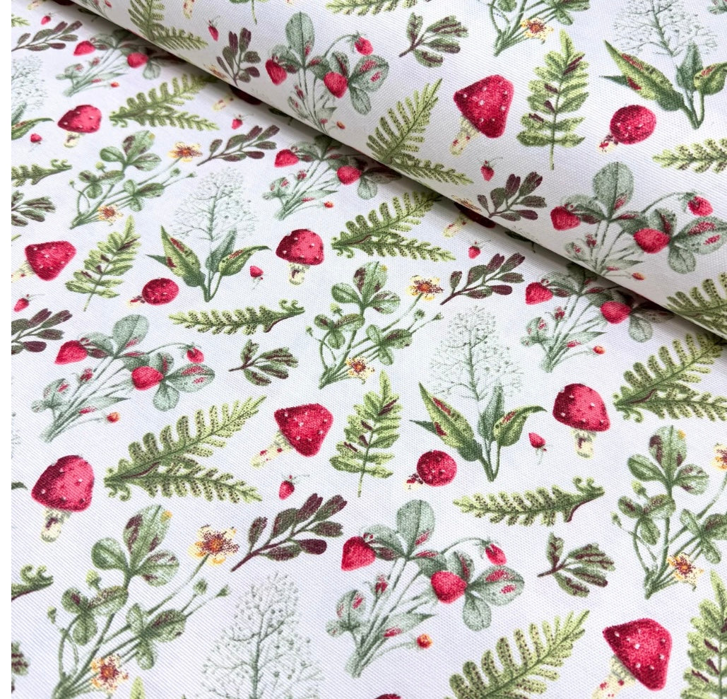 AURORA MUSHROOM RED & WHITE RECTANGLE TABLECLOTH