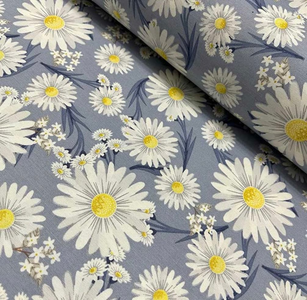 GRACE DAISY YELLOW GRAY RECTANGLE TABLECLOTH
