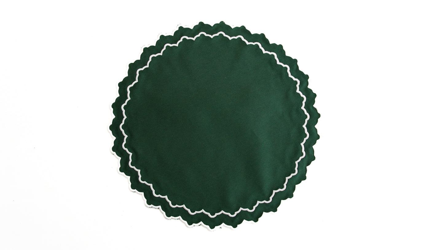 HAZEL GREEN WHITE FABRIC PLACEMAT