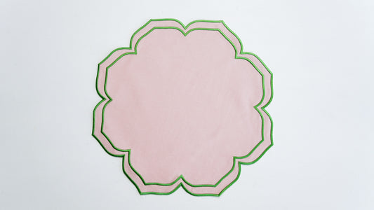 LUMERA PINK GREEN TRIM FABRIC PLACEMAT